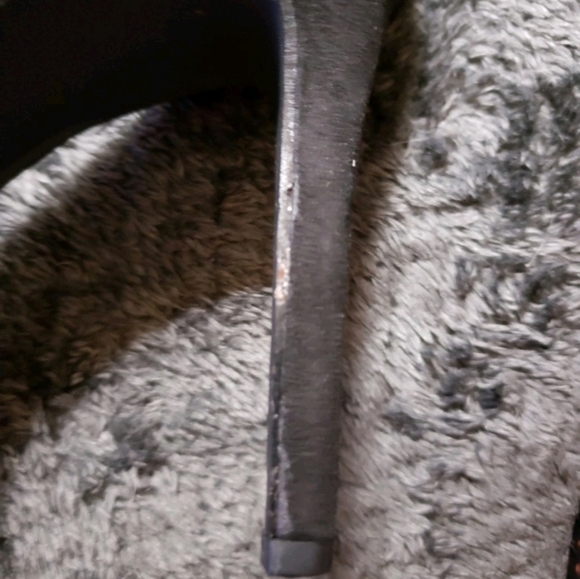 Awesome Heart D Black Heels Stilettos Gold Ankle Straps Pointed-Toe Sz 10M - Picture 8 of 10